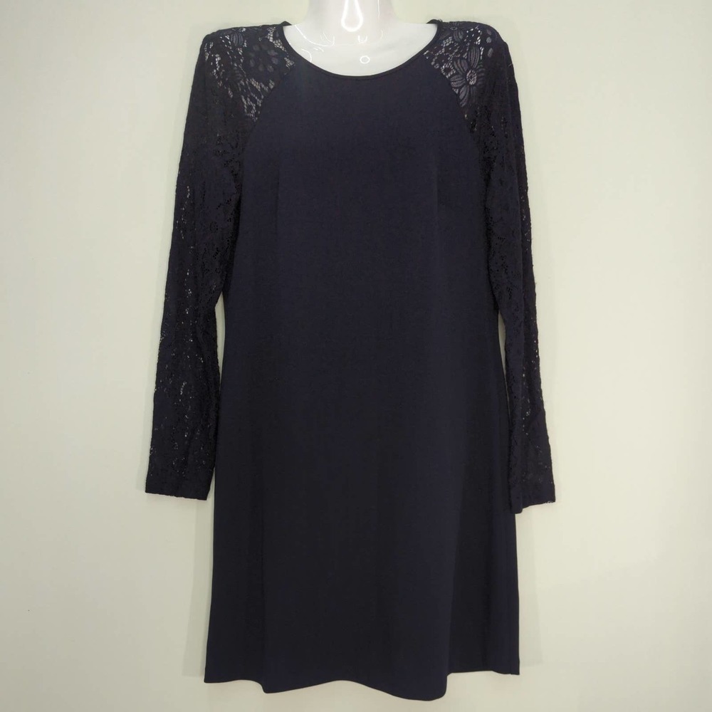 Tommy Hilfiger Womens A-Line Dress Black Knee Length 10
